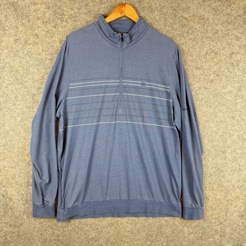 Travis Mathew Pullover Mens XL Blue Pelican Hill Golf Performance Half Zip